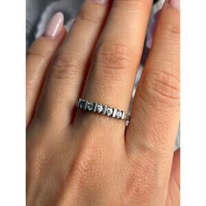 925 Sterling Silver Cz Ring Size 9